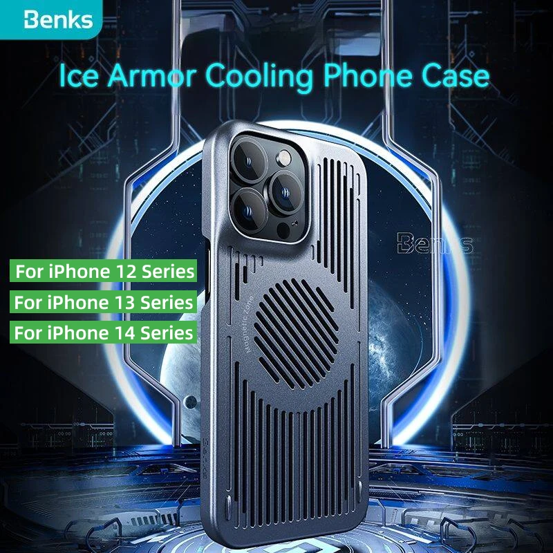 Benks Ice Armor Magnetic Cooling Case For iPhone 13 14 Plus Pro Max Portable Ultra Thin Phone Cover Anti-Fingerprint Anti-Sweat