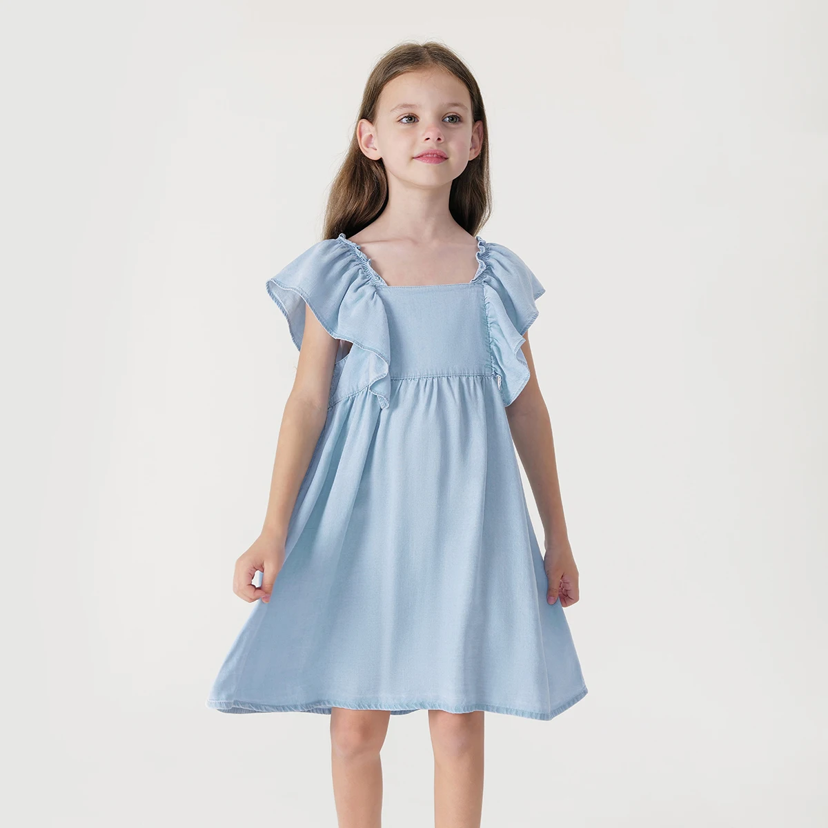 

MARC&JANIE Girls Lyocell Flutter Sleeve Dress for Summer 240651