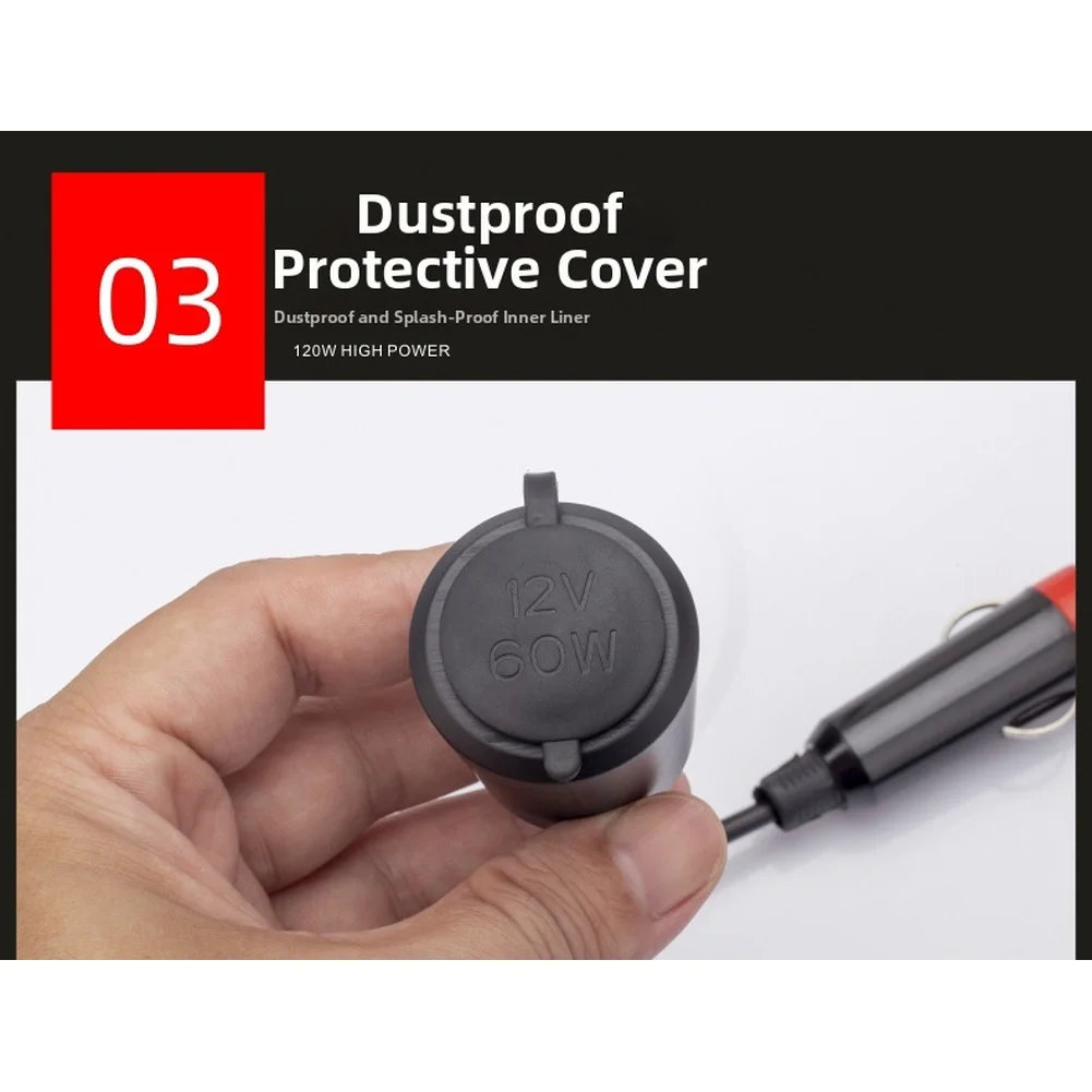 Car Charging Car Power Charger Waterproof Car Power Cable Car Charger 60W Power Output ABS Engineering Plastic