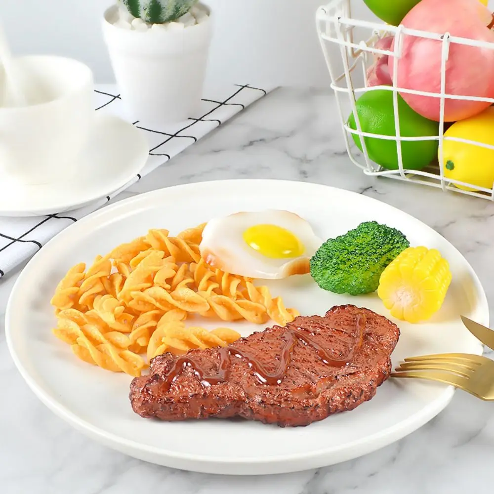 Westliche Lebensmittel Simulation Steak Modell Kochen Spielzeug Simulation Lebensmittel Gefälschte Spiegeleier Mais Brokkoli Gefälschte Lebensmittel Spielzeug Küche Spielzeug