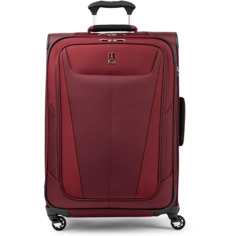 Valise Extensible Softside pour Homme et Femme, 4 Roues Rotatives, Valise Légère, Bleu Azur