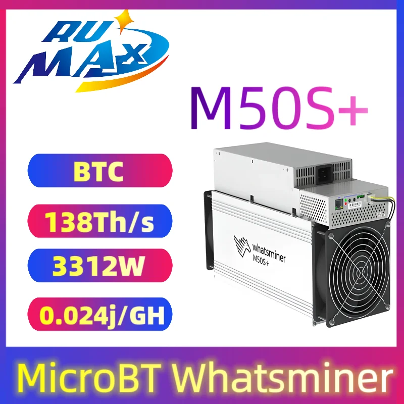 

New MicroBT Whatsminer M50S+ Miner 138T 136T M50S Plus Crypto Miner BTC Asic Miner Mining Machines with PSU in stock