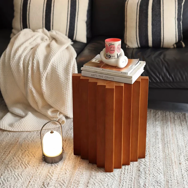 Solid Wood Stool,Creative Shoe Changing Stool,Wood Stump Footstool,Mobile Square Seat,Living Room Leisure Chair,Nordic Furniture