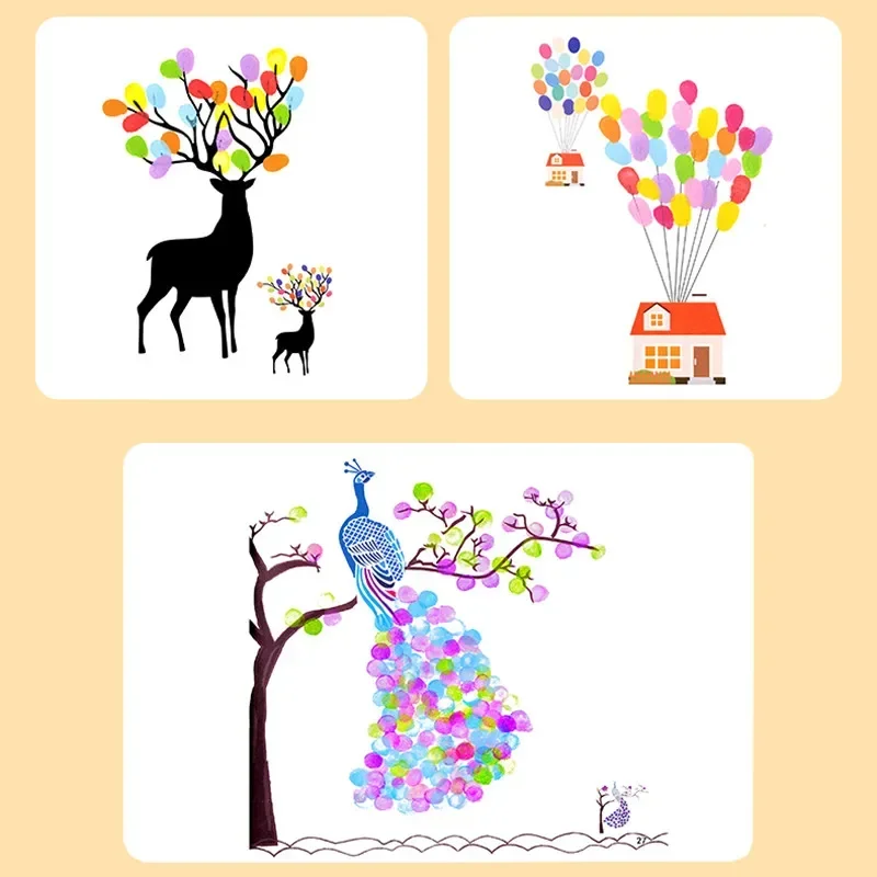 مجموعة رسم إصبع الإبداع للأطفال رسم كتب التلوين مونتيسوري تعلم التعليم خربش كتاب ألعاب الرسم اليدوية