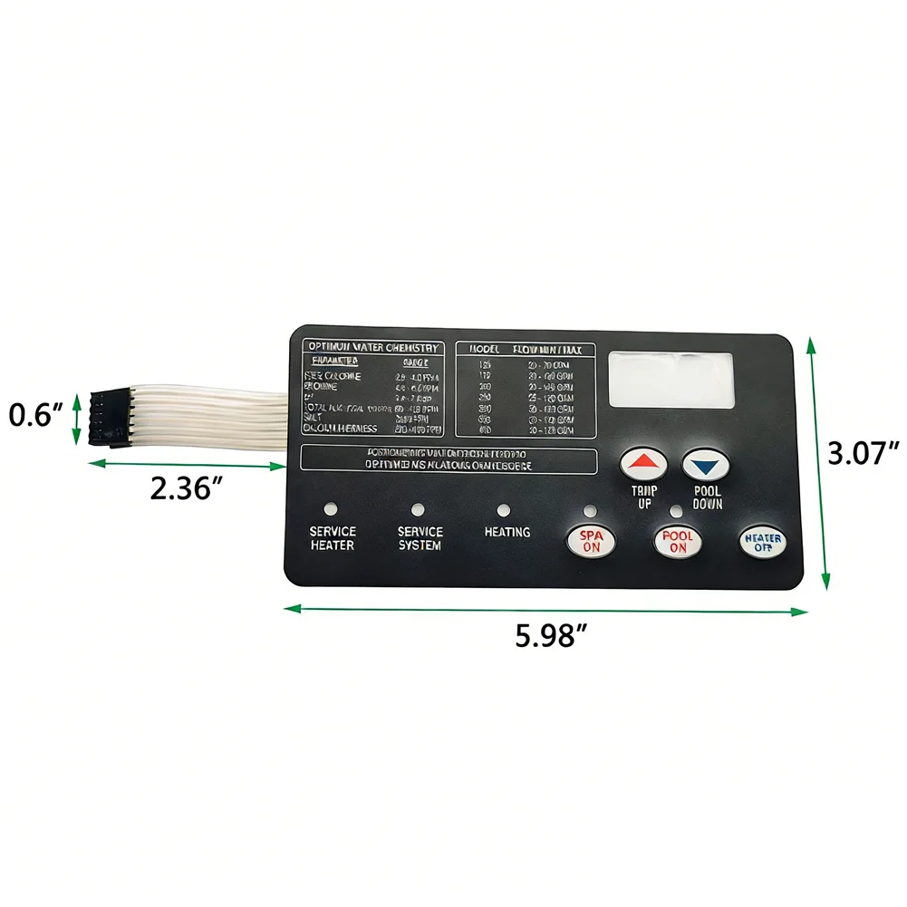Replacement Membrane Pad For Heater Heater Control Pad Switch Membrane Pad Clearly Labeled Buttons Smooth User Interaction