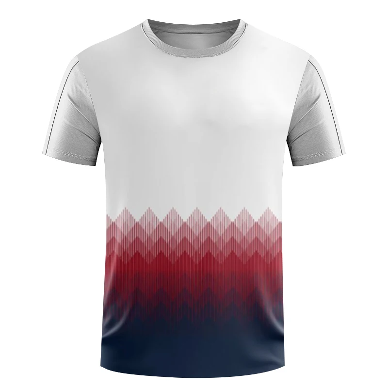 

Men's Sports T-Shirt 3D Stripe Geometry Print Short Sleeve Tops Outdoor Casual T Shirt Quick Drying Loose Tee Shirt Men Clothing