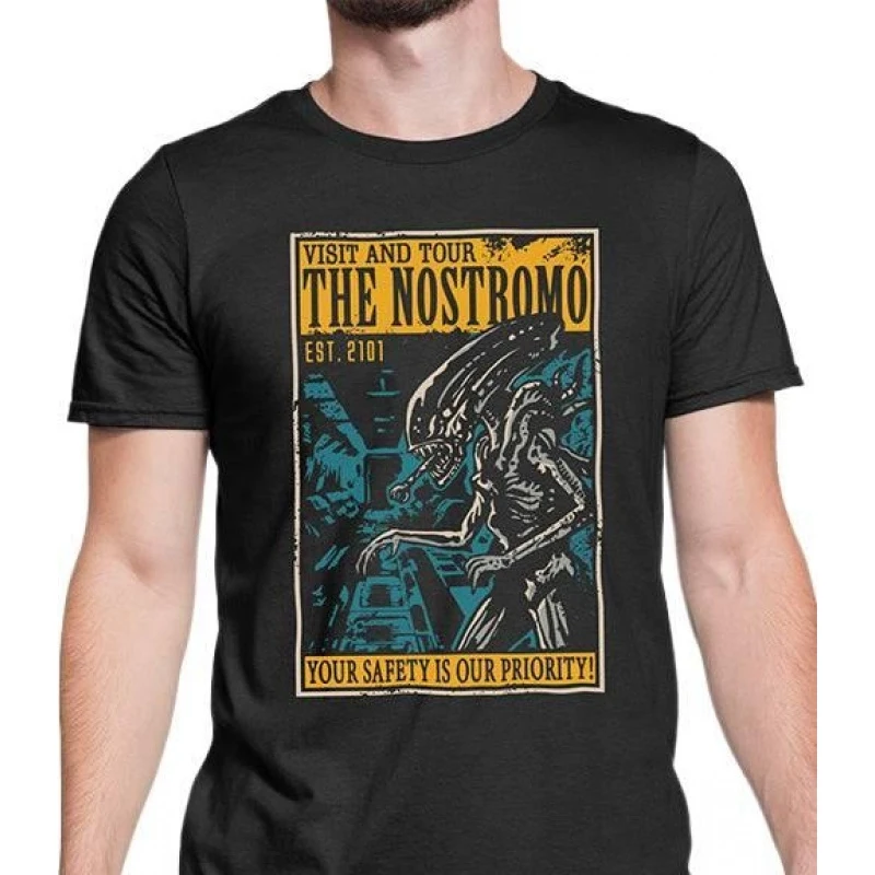 

Visit Nostromo 0412 Xenomorph Horror Weyland Sci-Fic Alien Gift T-Shirt 100% cotton Short Sleeve Graphic clothes All size tops