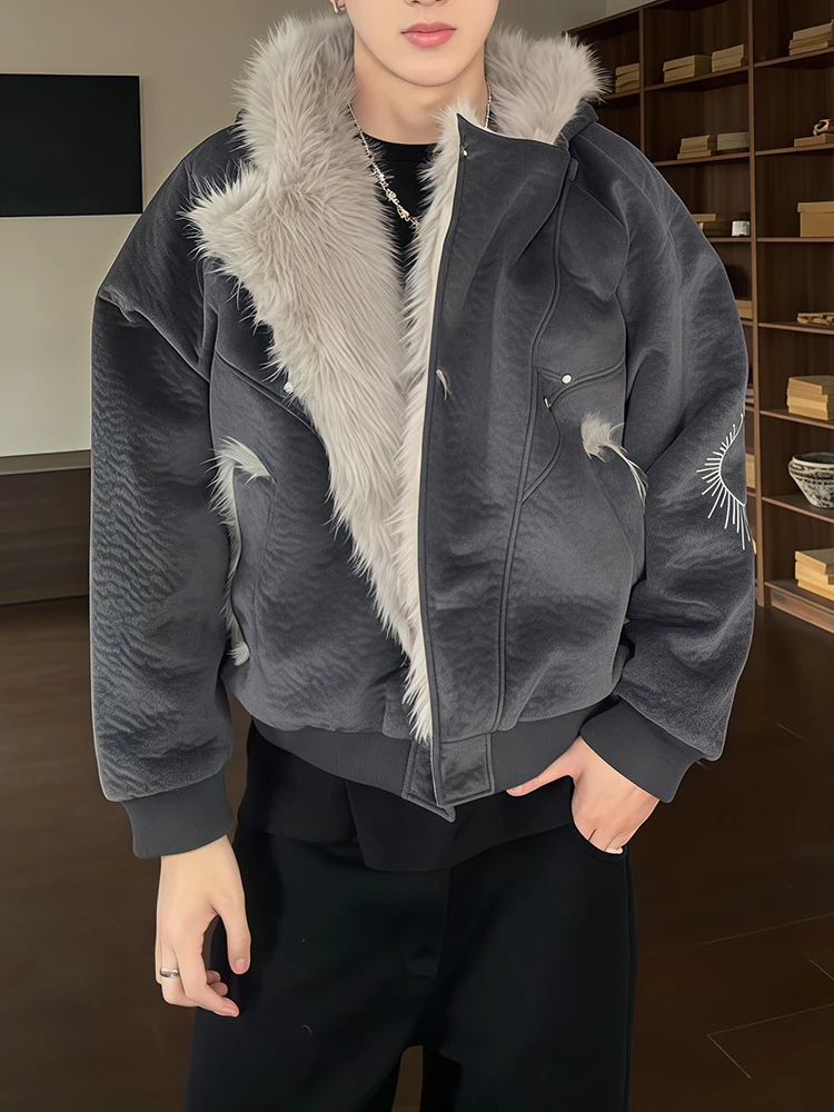 

Cloud Crane Velvet ort Хлопковая куртка Мужская зимняя верхняя одежда из воловьей кожи с вышивкой Теплая молодежная мода