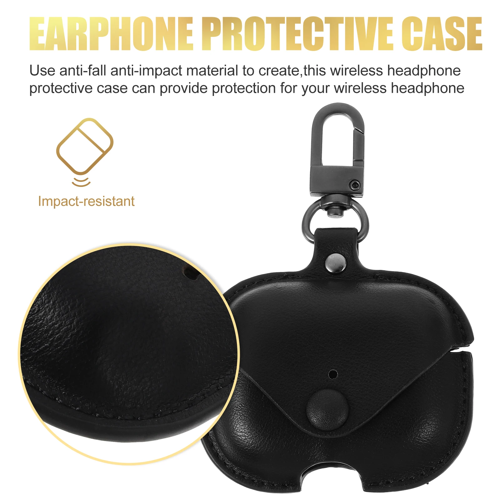 

Wireless Earphone Case Premium PU Headset Cover with Charging Port Dust Scratch Protection for Earbuds