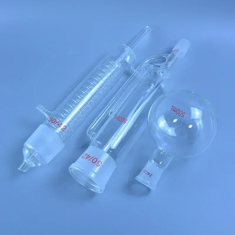 Extractor Soxhlet de Vidrio para Laboratorio de Alta Calidad, 150ml, 250ml, 500ml, con Condensador de Bulbo Enrollado