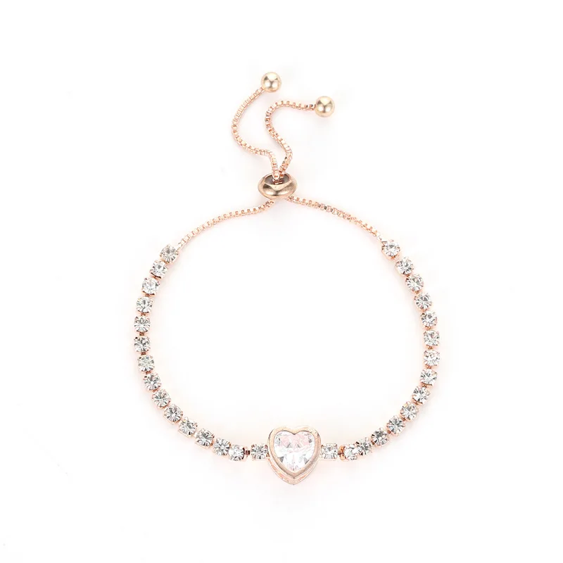 Voller Strasssteine, verstellbares 18 Karat vergoldetes Edelstahlarmband für Frauen, 2022, neuer trendiger quadratischer Zirkon-Armbandschmuck
