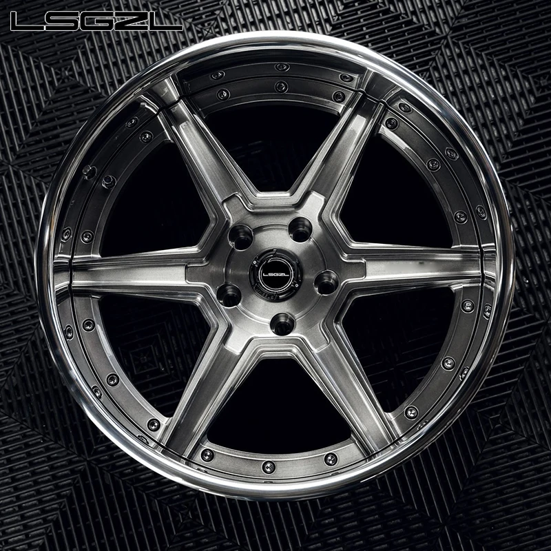 five spokes 2pieces chrome forged alloy car wheel 5x114.3 5x120 5x130 5x127 18 20 22 24 26 inch wheels for RR Nissan