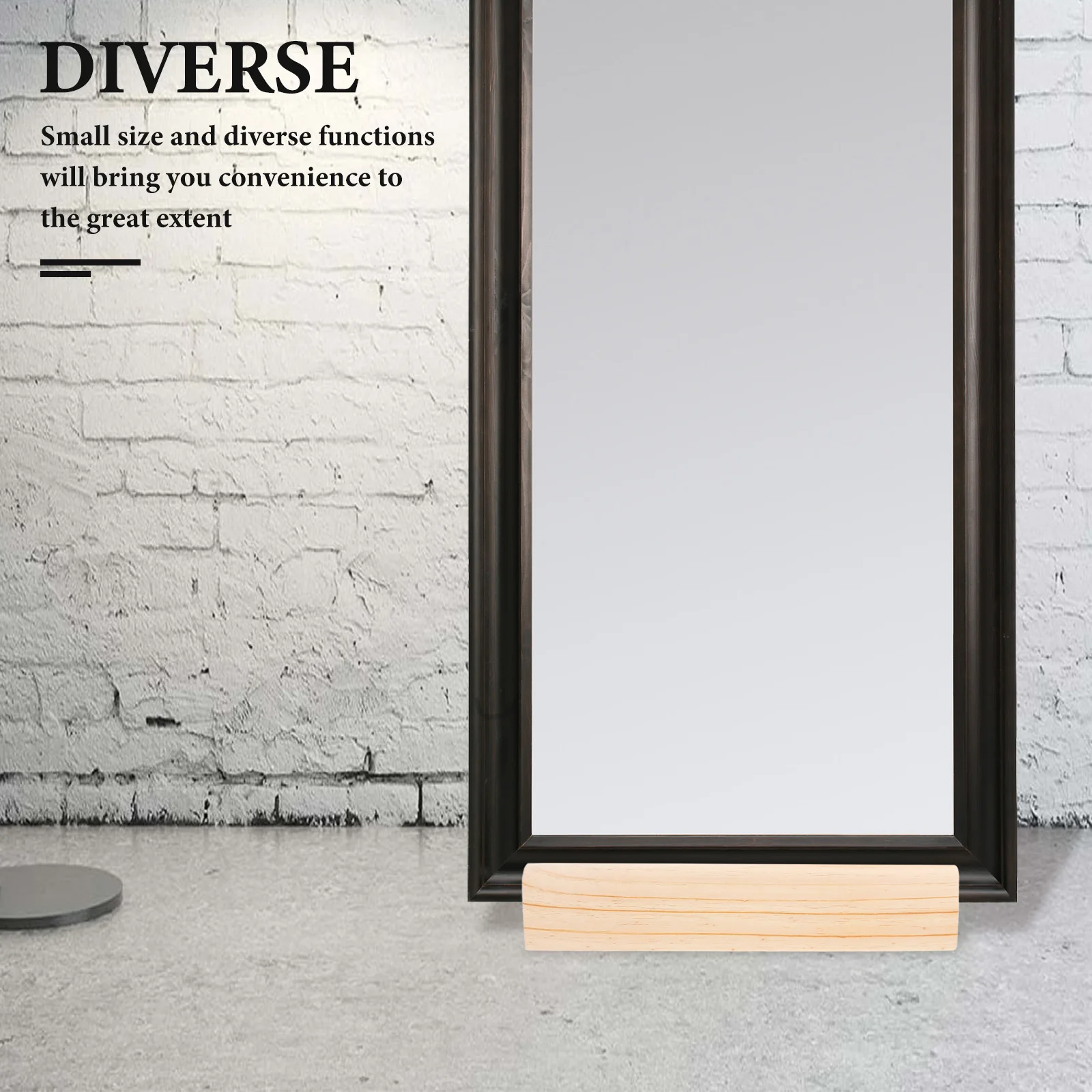 

Solid Wood Floor Mirror Stand Base for Full Length Mirror and Artwork Display Holder Compact Anti-Slip Support Household Decor