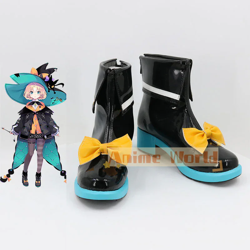 Virtual YouTuber Nijisanji Ethyria Millie Parfait Black Cosplay Shoes Halloween Carnival Boots Custom Made