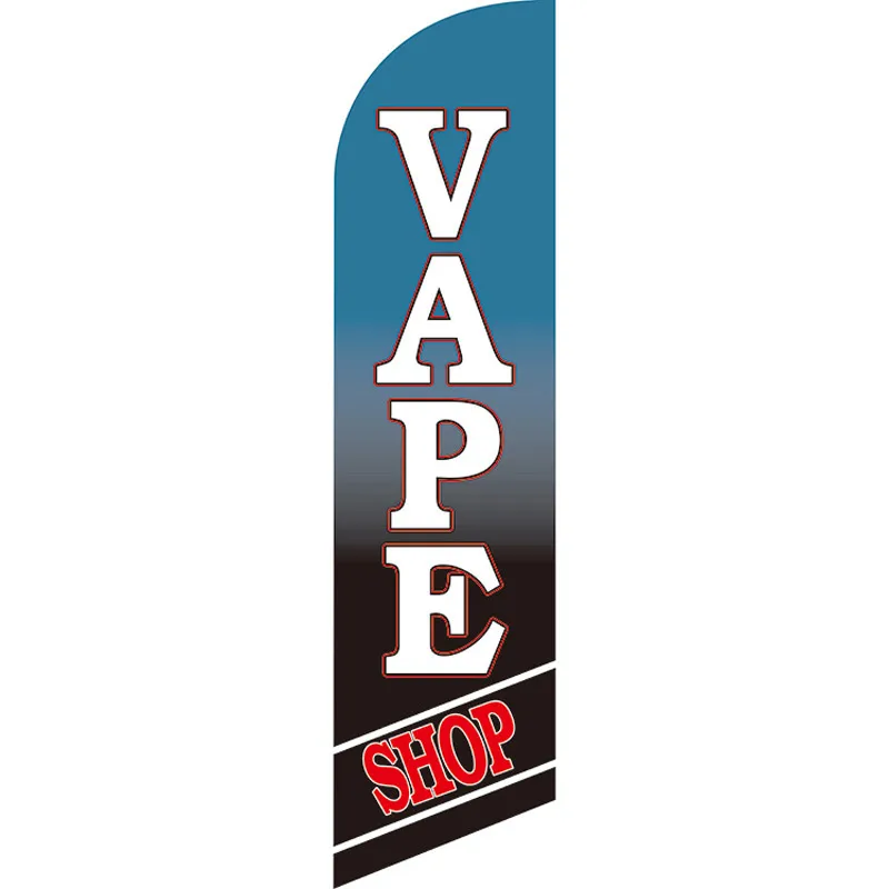 Custom Advertising Outdoor Vape Shop Smoke Cigars Beach Feather Flag Swooper Banner Without Poles And Base