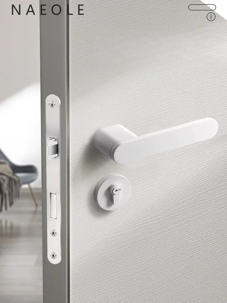 Universal Double-sided Simple Door Lock, Door Handle, Bedroom Wooden Door Split Lock, Invisible Inner and Outer Handles