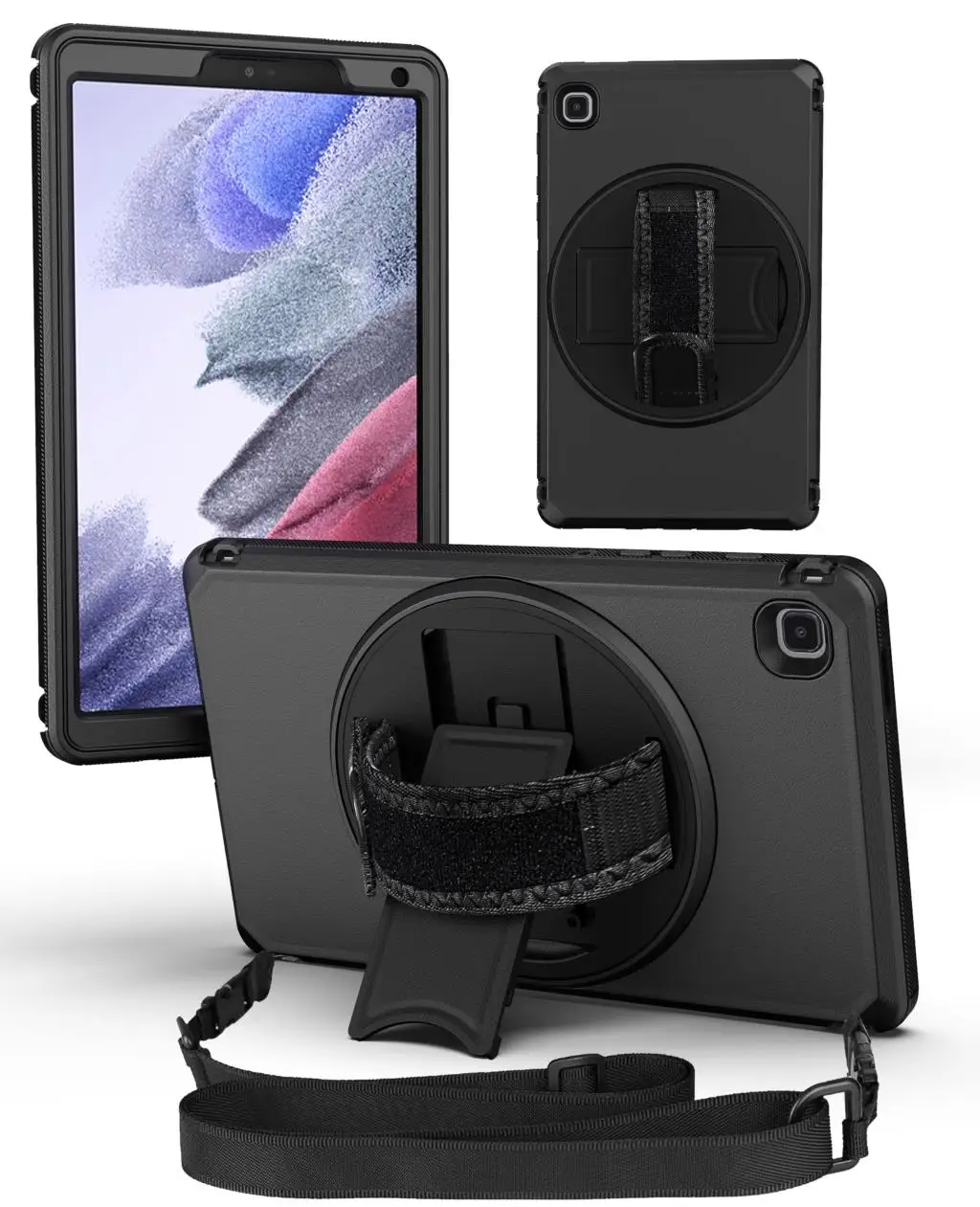 

Case For Samsung Galaxy Tab A8 10.5 2021 SM-X200 X205 A7 Lite SM-T220 A 8.4 SM-T307 Rotatable Hand/Shoulder Strap Stand Cover