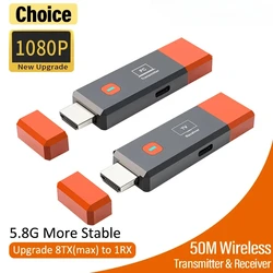1080P 50M Wireless HDMI Extender Video Transmitter Receiver Adapter TV Stick Dongle for Camera Laptop PC to TV Monitor Projector