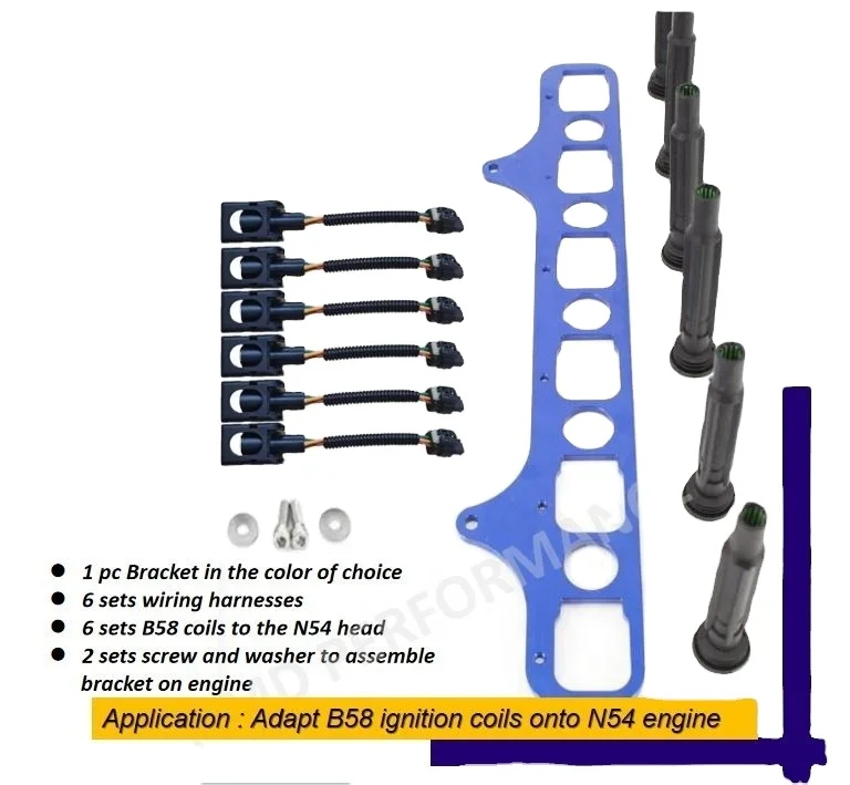 

N54 Upgrade Kit N58 Ignition Coils To Fit To N54 Engine Bracket Boots Conversion Harness