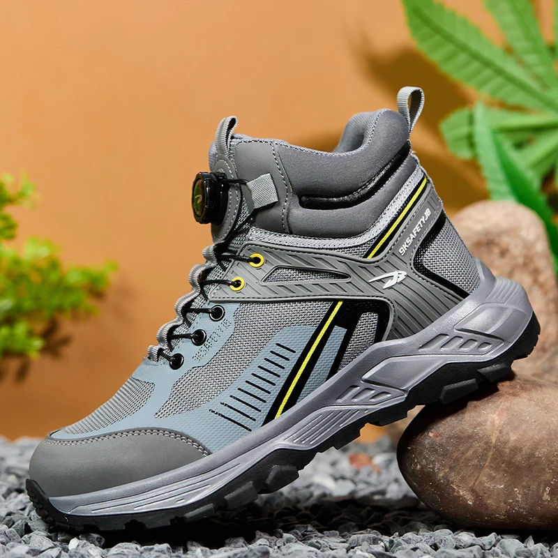 

rotating button safety shoes steel toe caps Protective Work Sneakers lightweight work shoes Anti Puncture industrial footwear