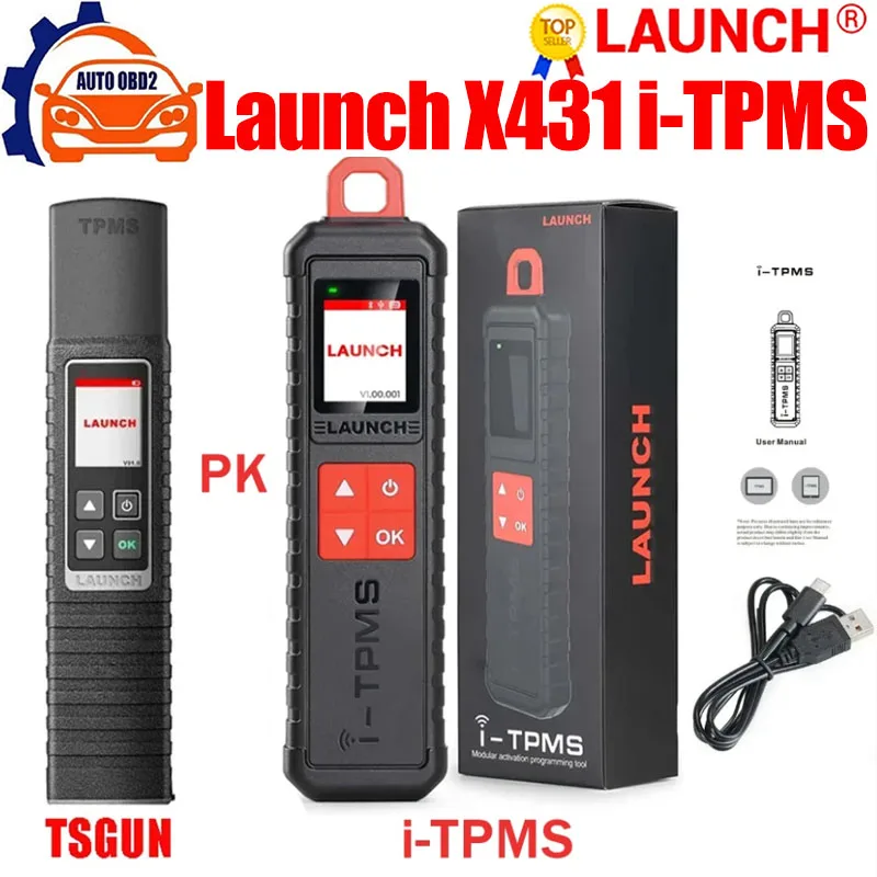 

Launch X431 i-TPMS Tire Pressure Detector Upgraded of TSGUN Binded with X-431 Scanner i-TPMS APP Supports All 315/433MHz Sensors