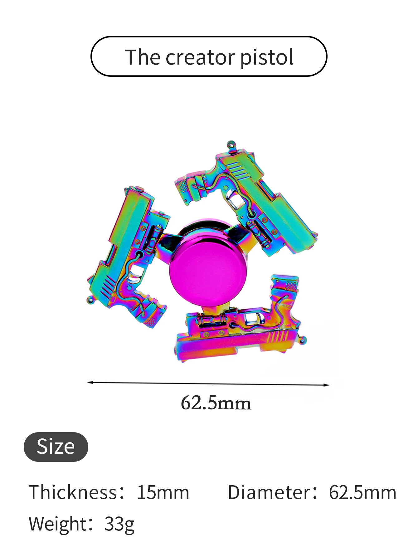 Jouet Fidget Spinner coloré pour adolescents – Gadget portable anti-stress et de divertissement