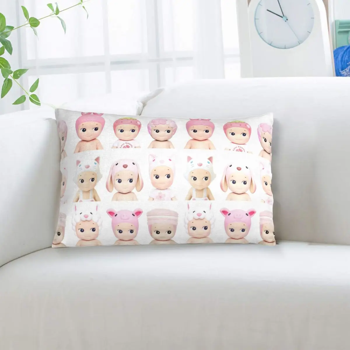Cute Sonny Angel Strawberry Cartoon Girls Rectangle Pillowcase Cushion Cover Decor Bedroom Bed Home Comfort Throw Pillow