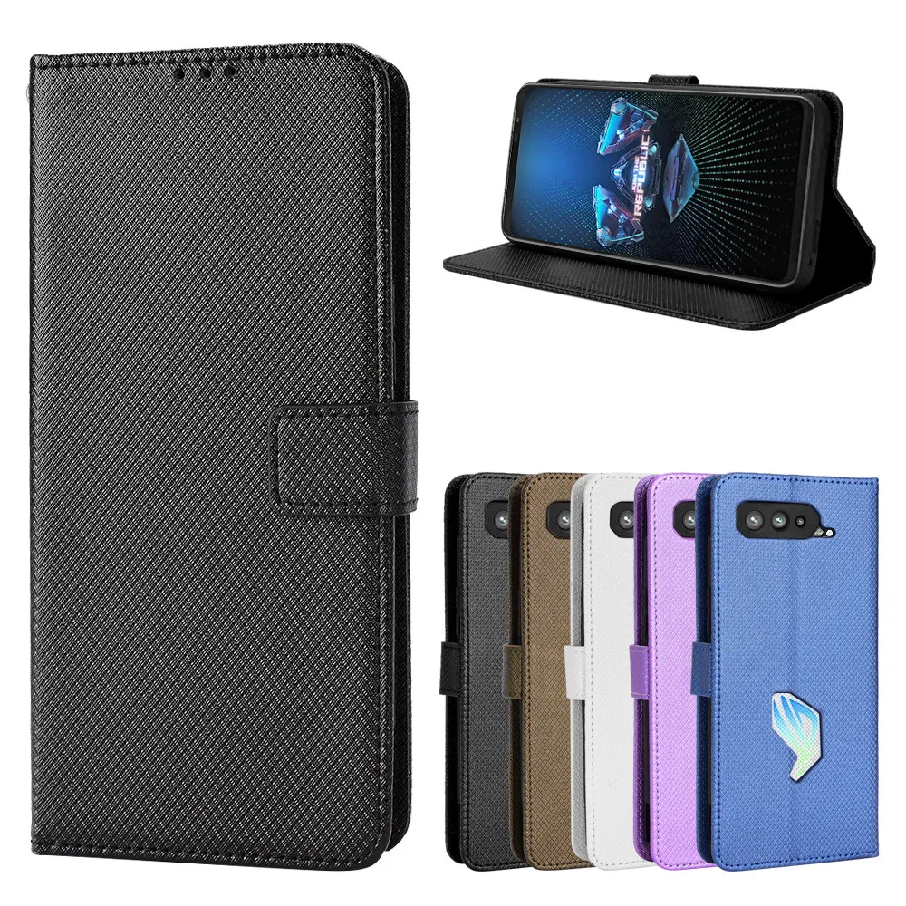 Capa de Couro Protetora para Asus ROG Phone 5 ZS673KS, Capa Flip com Suporte para Asus ROG 5 ZS673KS, Capa Carteira com Suporte para Cartões e Telefone