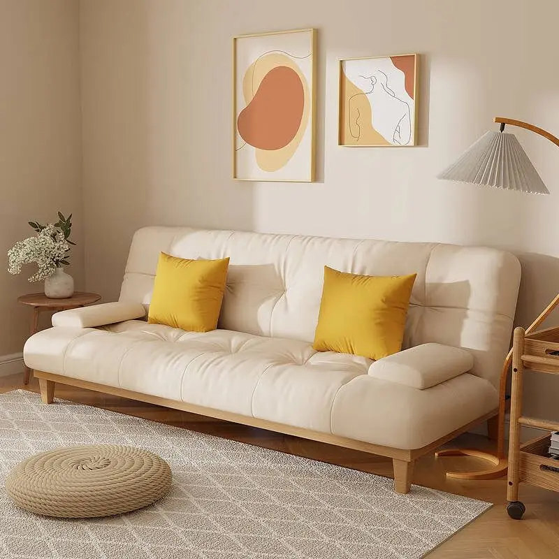 Solid wood bed folding bed small apartment rental house can sit and lie down foldable cheap small