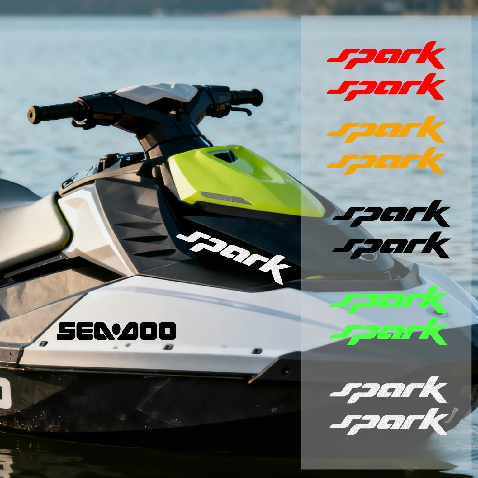 For SEADOO Jet Ski Spark Stickers Sea-doo 60HP 90HP Trixx TURBO Jetski Water Boat Sticker Reflective Waterproof Decal Parts