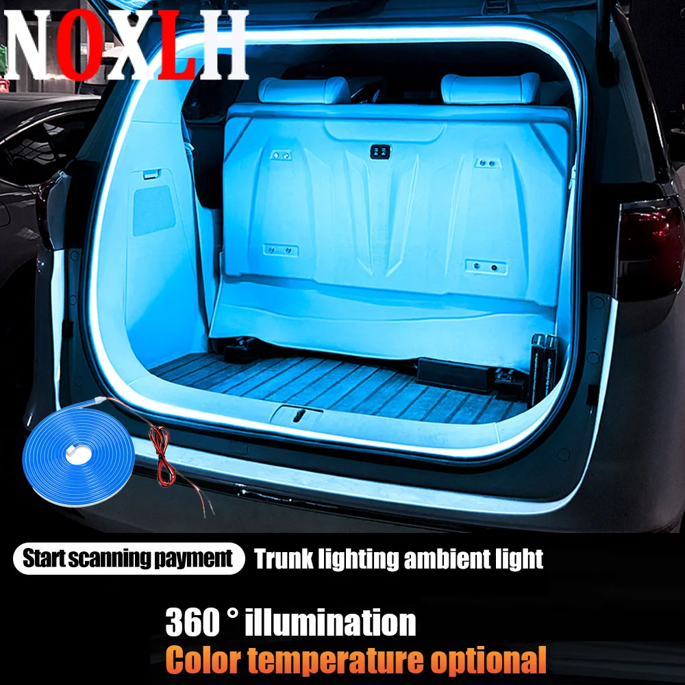 4M Car Rear Trunk Atmosphere Light LED Strip Modified Lighting Waterproof Flexible Automatic Sensing Tailgate Lamp Strip 12V