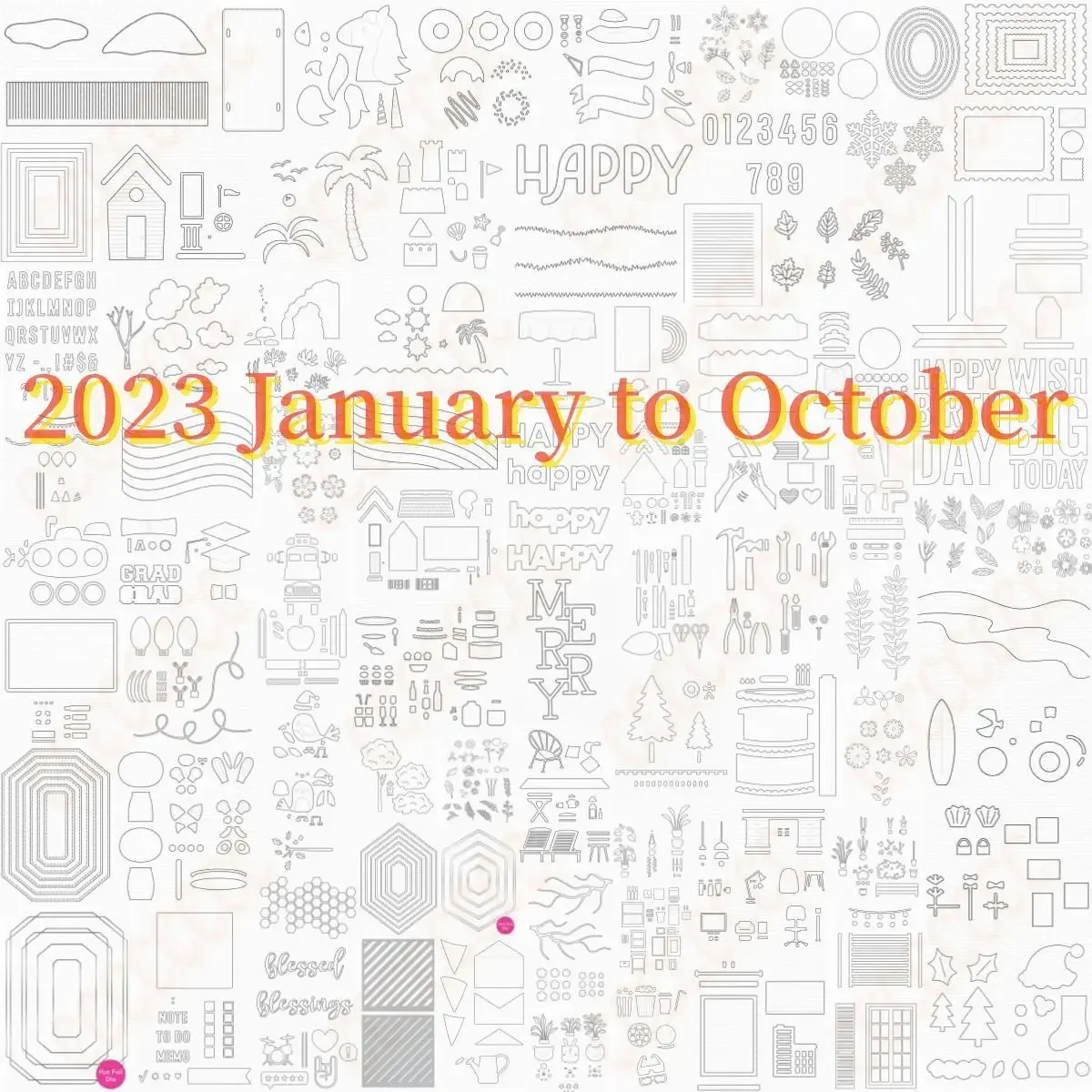 2023 January-October Collection New Metal Cutting Dies Scrapbooking Supplies Embossed Make Paper Card Album Diy Craft Template