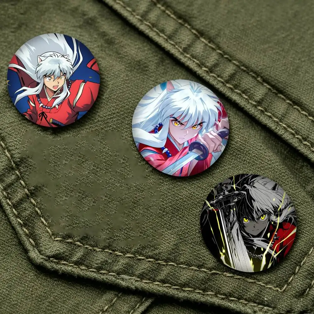 Cool Anime I-Inuyasha Cartoon  25mm 32mm 44mm 58mm 75mm Brooches Badges Pins for Accessories Gift