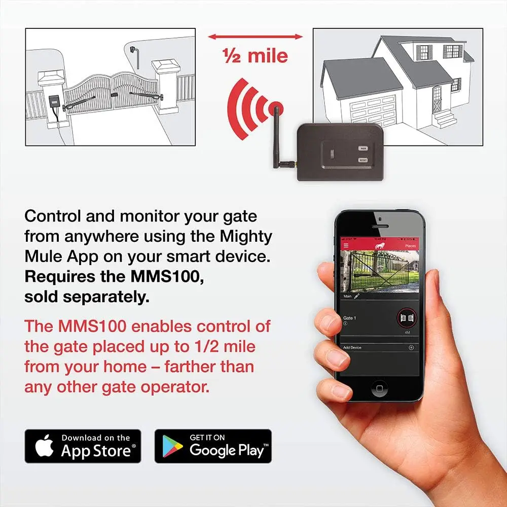 MM571W Heavy Duty Automatic Smart and Solar Ready, Single Gate Opener, Black image 4