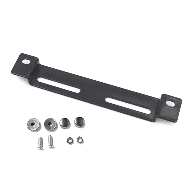 652F Metal Bracket License Plate, Black,7.6''x1.2'' Universal for Motorcycle ATV Dirt Bike