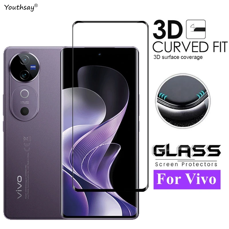 Full Cover Glass For Vivo V40 5G Screen Protector Vivo V40 Tempered Glass 3D Protective Phone Film For Vivo V40