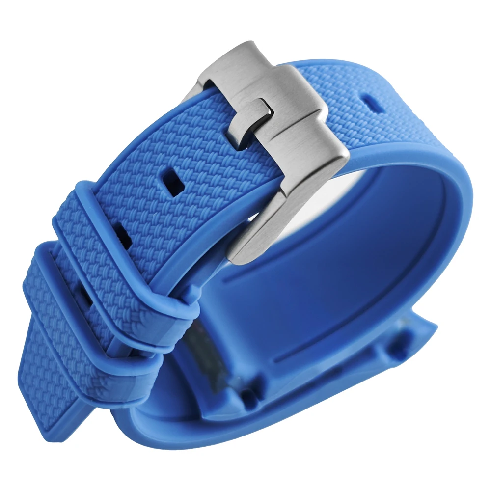 19mm 20mm Natural Rubber Curved End Watchband for Omega Speedmaster Moonwatch Seamaster Diver 300M Silicone Colorful Watch Strap