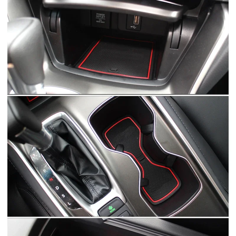 Rubber Mat Groove Cup for Honda Accord 10 10th Gen LX 2018 2019 2020 2021 2022 Anti-slip Slot Hole Pad Car Stickers Accessories