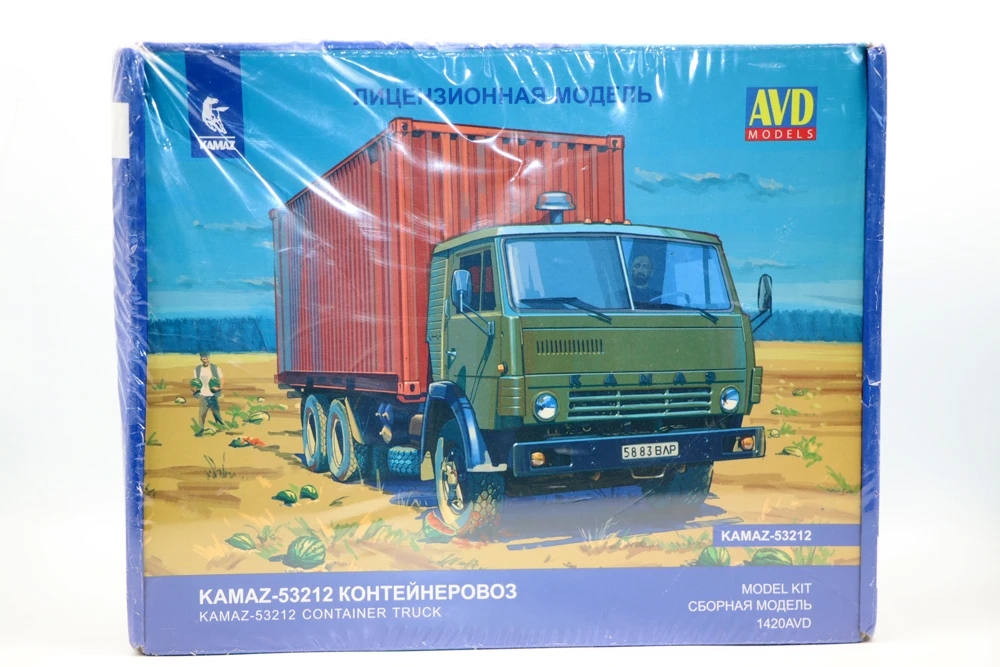 НОВЫЕ модели AVD 1:43: Контейнеровоз КамАЗ 53212 (СССР), литая модель, набор для сборки 1383AVD, неразобранные игрушки для коллекции