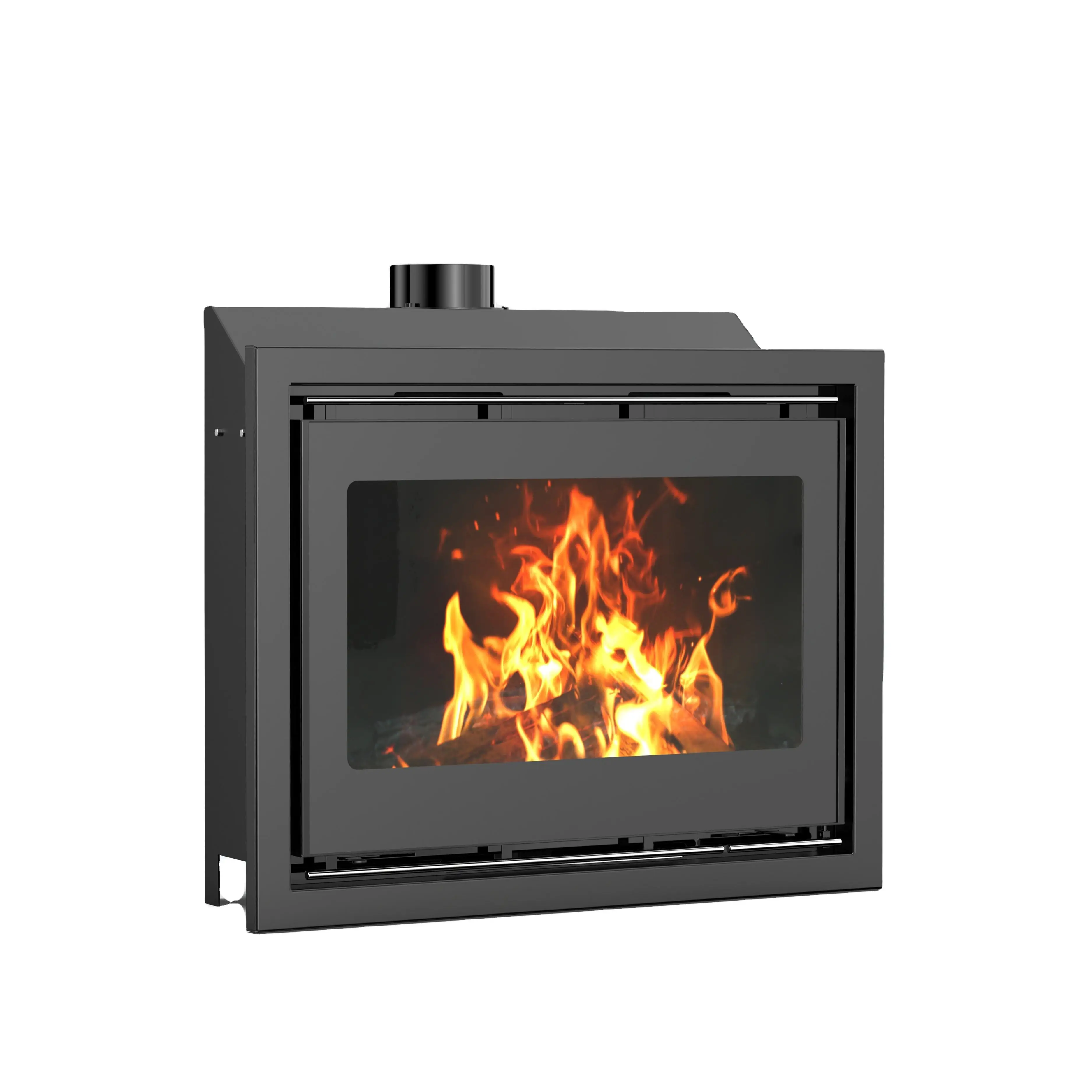Modern Indoor R1801A Wall-Mounted Wood-Burning Fireplace European-Style Smokeless Feature Made Of Steel