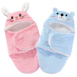 Baby Sleeping Bags Autumn and Winter Soft Newborn Baby Wrap Blankets Cartoon Cocoon for babies Flannel Warm Baby Sleepsack 0-9M