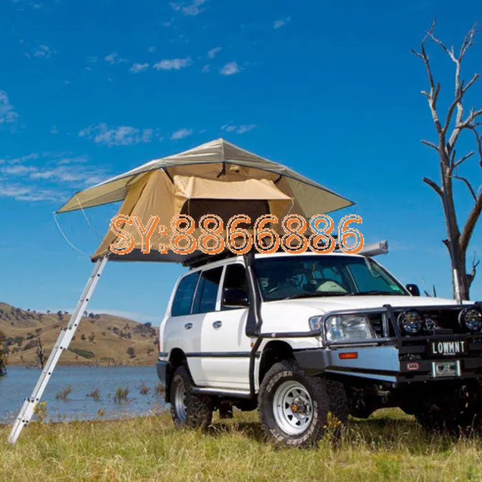 Aluminum Shell Triangle Car Roof Top Tent Awnings Hard Shell for Wild Land Adventure Cruiser 4WD  Car Roof Top Tent