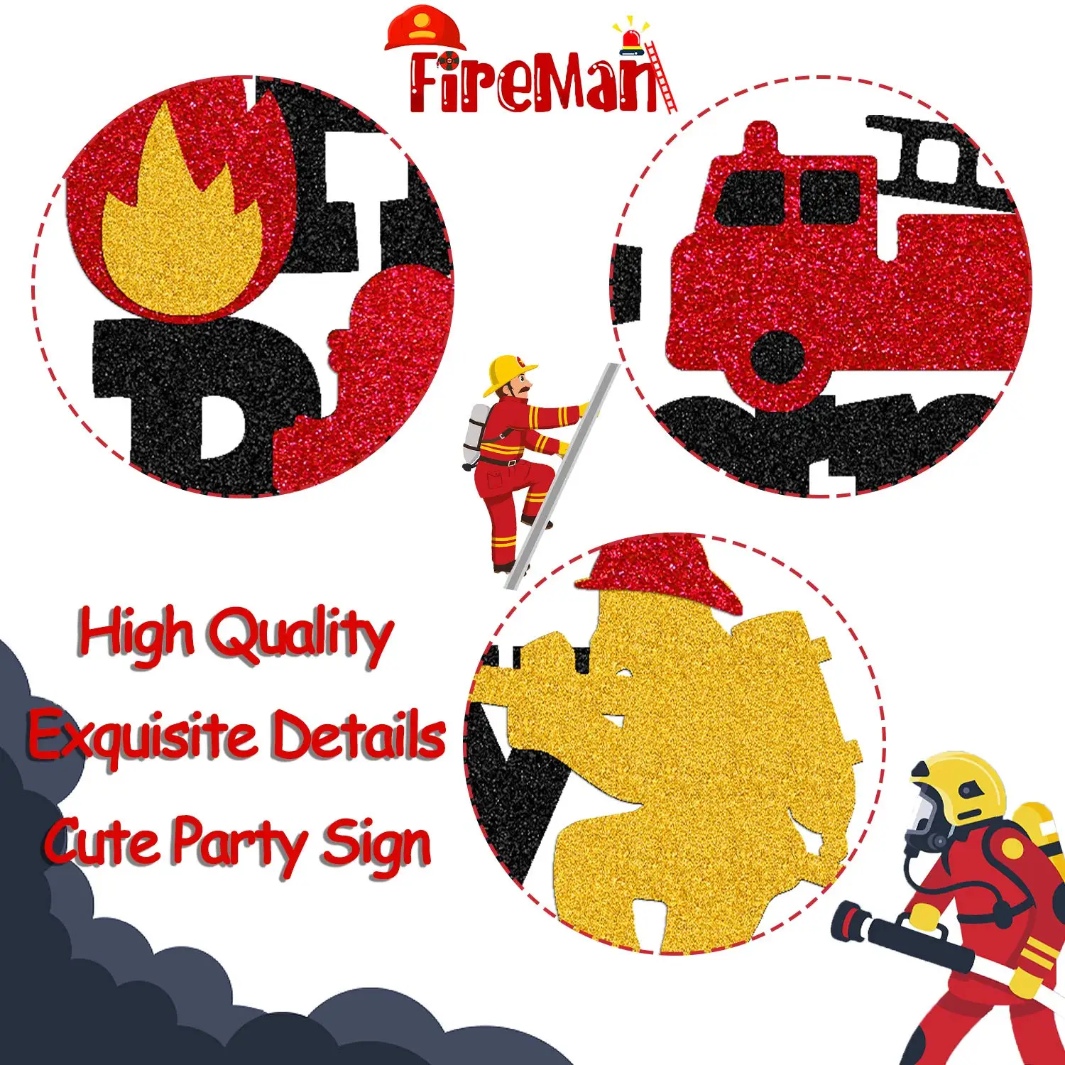소방관 컵케익 토퍼 소방서 케이크 토퍼 장식 소방관 컵케익 추천 FireTruck 테마 생일 용품 장식 썸네일 4