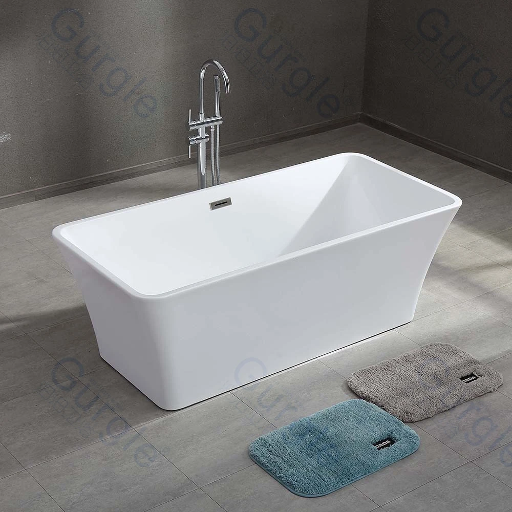 

Bathroom Pure Acrylic White 1.7m Soaking Freestanding Bathtub For 1 Person
