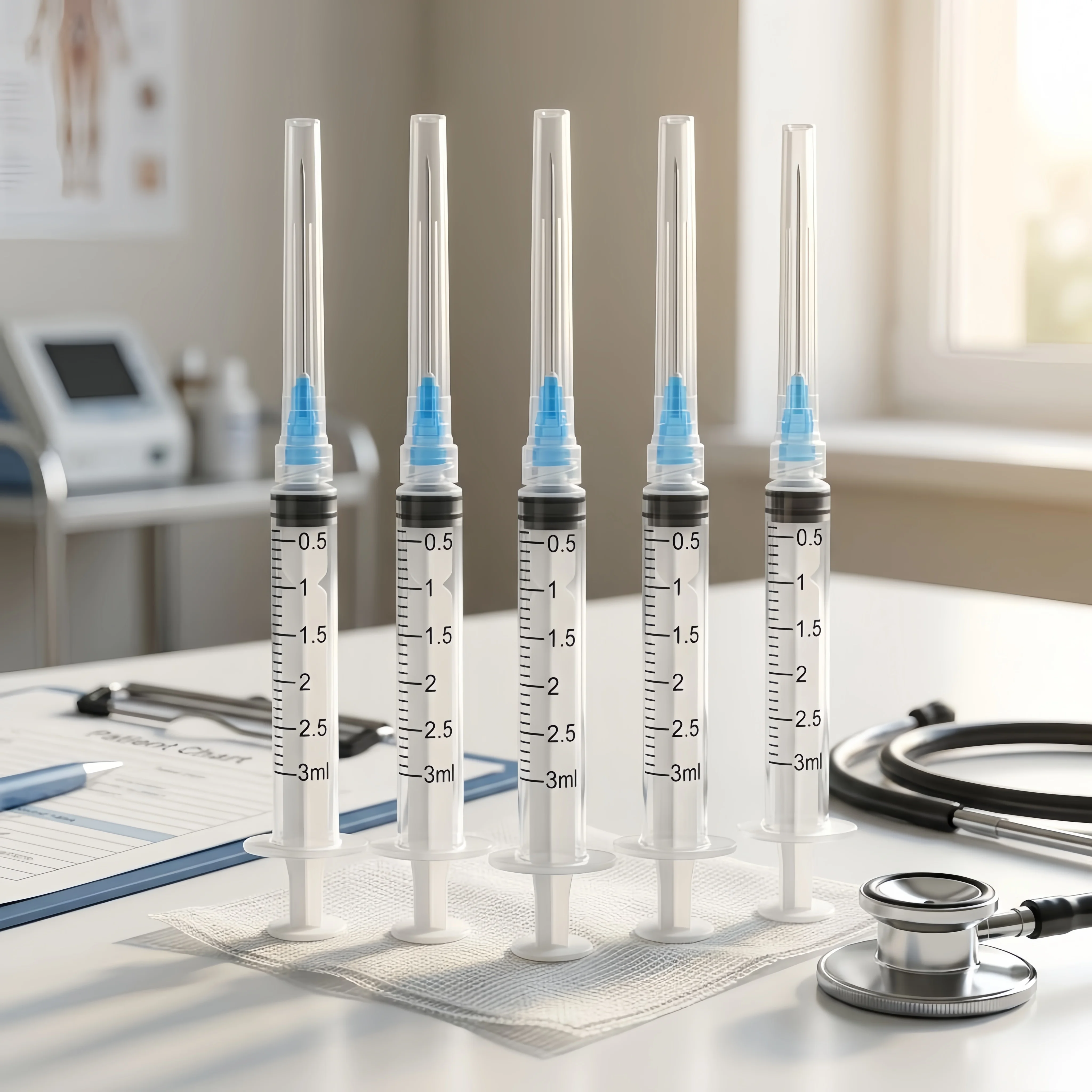 3-ml-Spritze mit Nadel und Nadelkappe/ohne Nadel, 100 Stück 3-ml-Einweg-Luer-Lock-Spritzen mit Nadel, geeignet für Veterinär-, Industrie- und Laboranwendungen, verschiedene Spezifikationen erhältlich – Detail 6