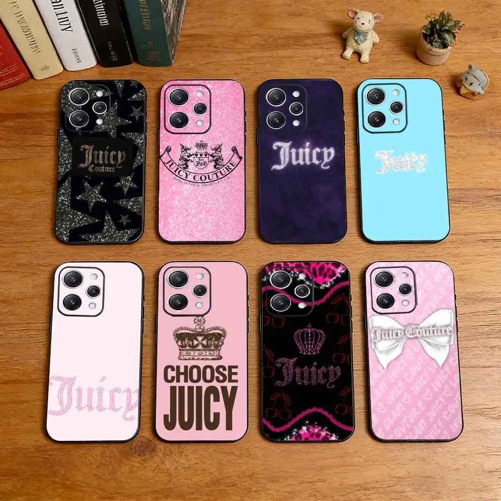 

J-Juicy G-Girly-glam Couture Phone Case For iPhone 17,16,15,14,13,12,11 Plus,Pro Max,XS,Soft Silicone Black Cover