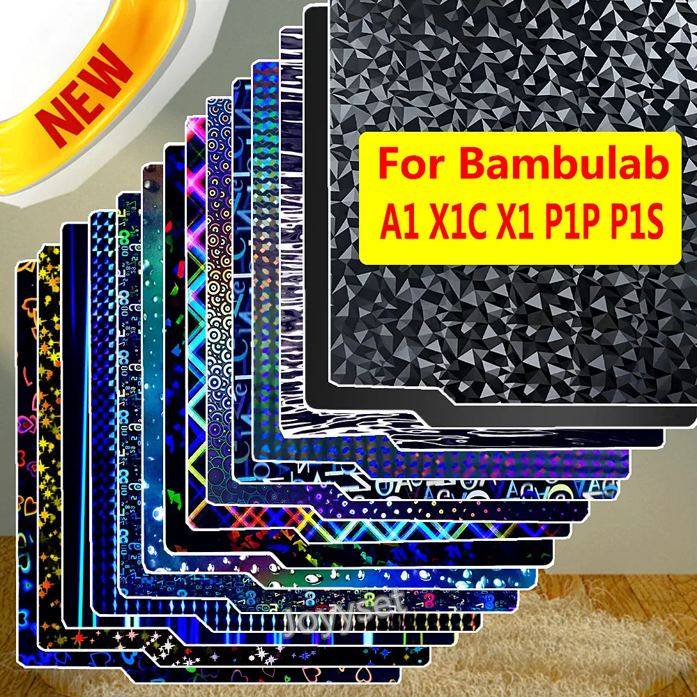 

Лист PEI для Bambu Lab X1 P1P, строительная пластина, двухсторонний пружинный стальной лист PEI с гладкой текстурой для Bambulab X1 Carbon P1S