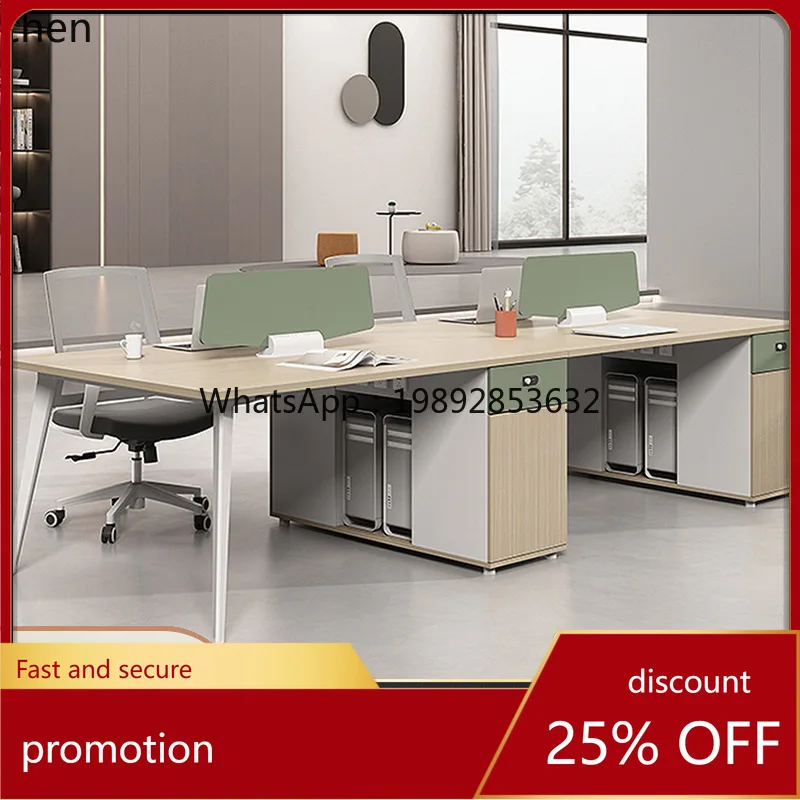 

HT Four-Person Partition Workstation Employee Computer Desk Workstation Office Desk Staff Office Desk and Chair Set Four-Person