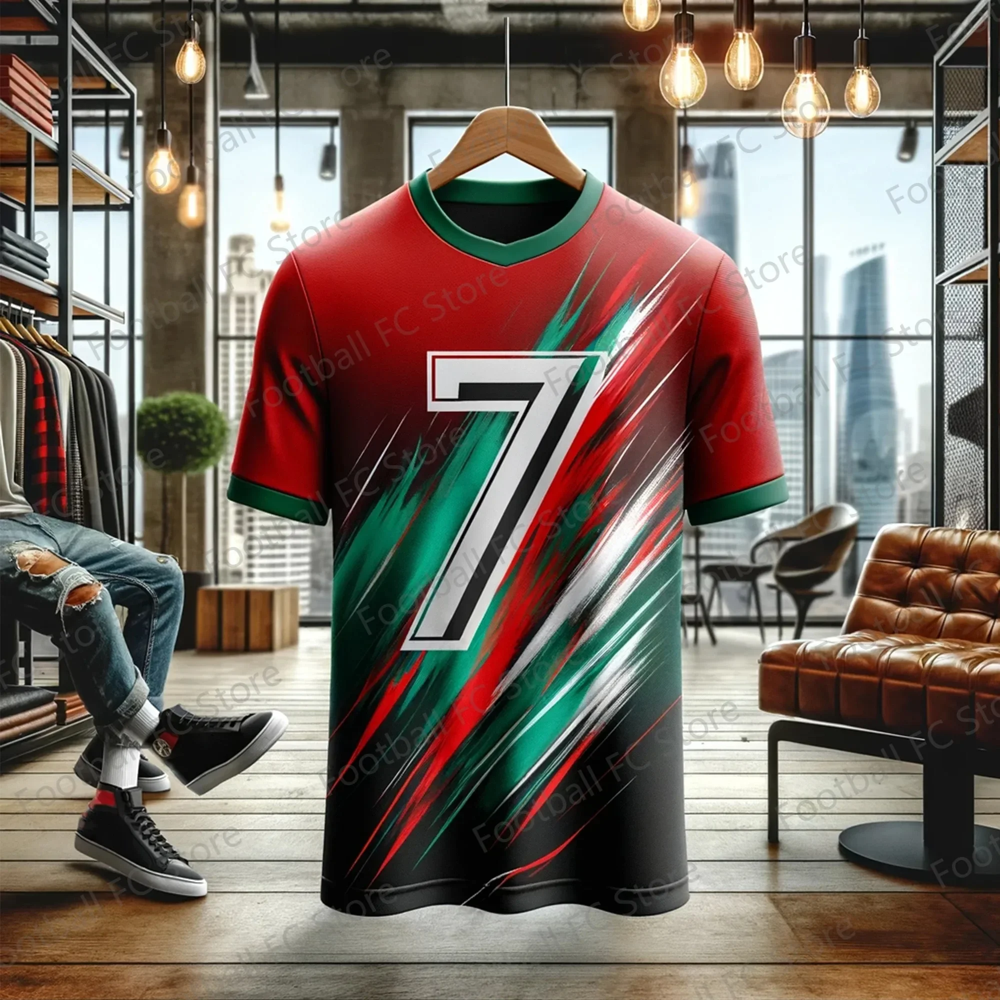 Camiseta de fútbol chatlt-special Ronaldos 7 para niños y adultos, camiseta de edición de diseño inteligente, Top suelto para exteriores de verano,