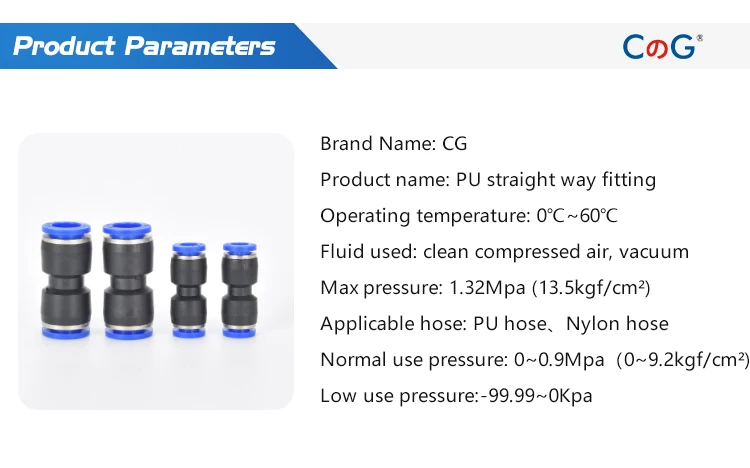 CG 60 Teile/schachtel Set Luft Gerade Pneumatische Armaturen PU Schlauch Rohre Push-in Schnellverschluss PU-4-6-8mm Kunststoff Schlauch Kupplungen – Detail 4